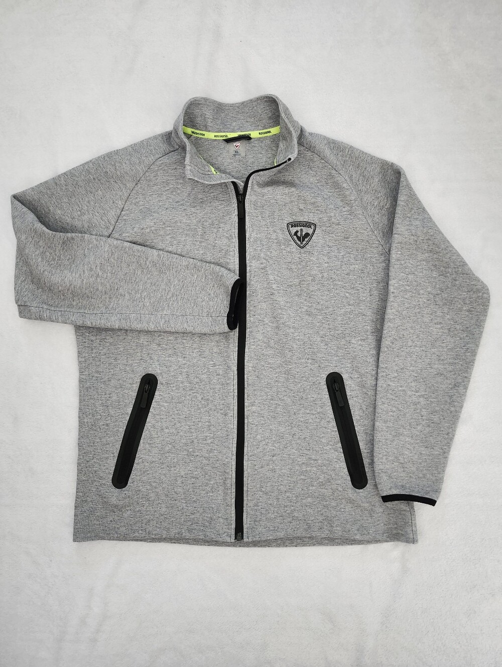 ROSSIGNOL Men's Full Zip Performance Jacket Heathered Grey Size XL | Gorpcore - Picture 5 of 11